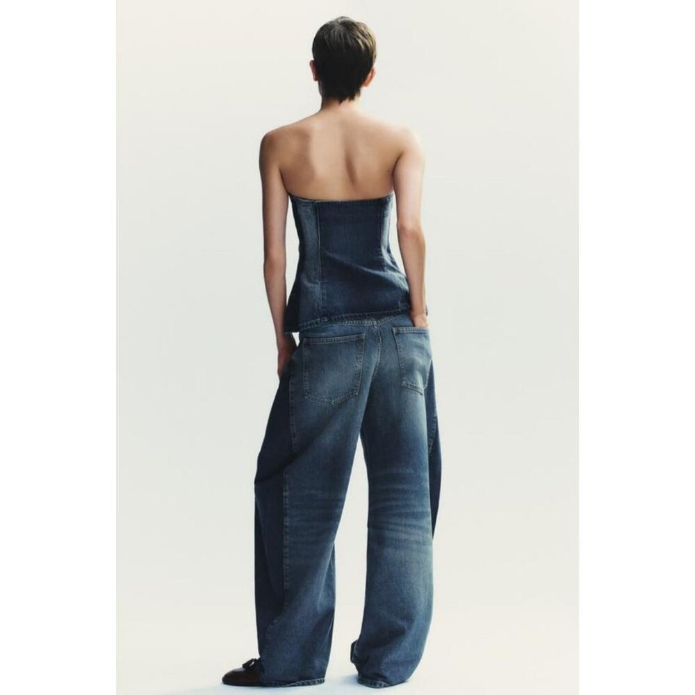ZARA TRF OVERSIZE BALLOON HIGH-WAIST JEANS - Picture 6 of 9